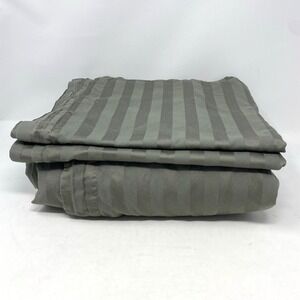 Wamsutta SET Queen Duvet Cover & 2 Shams Oversized Green Sateen Luxury Scandi